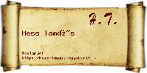 Hess Tamás névjegykártya